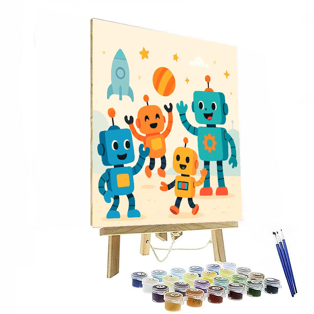 Cute Robot Adventures Numbered Painting Kits