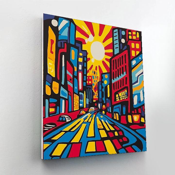 Keith Haring Inspired Abstract City Vibrance  Painting By Numbers Kit