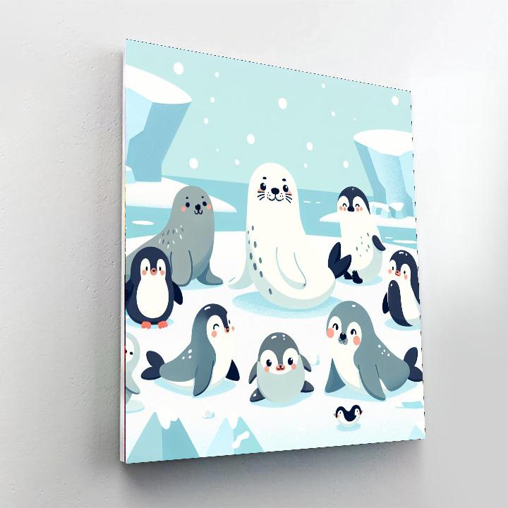 Arctic Animal Wonders Number Painting
