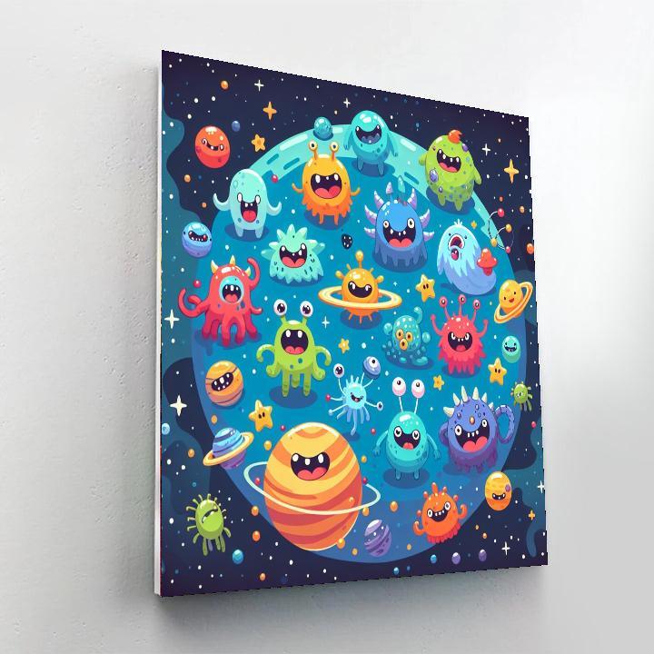 Kooky Monsters In Space Paint By Color