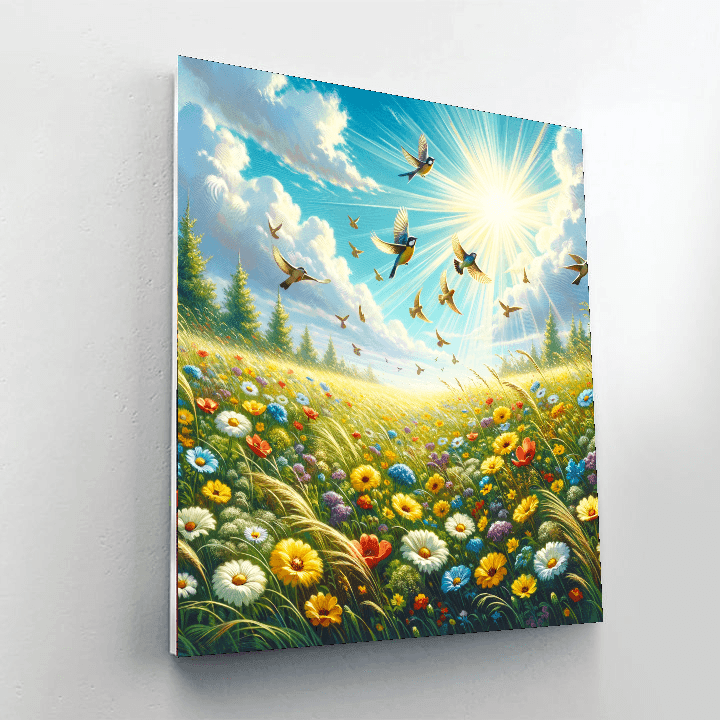 Joyful Spring Meadows Number Painting