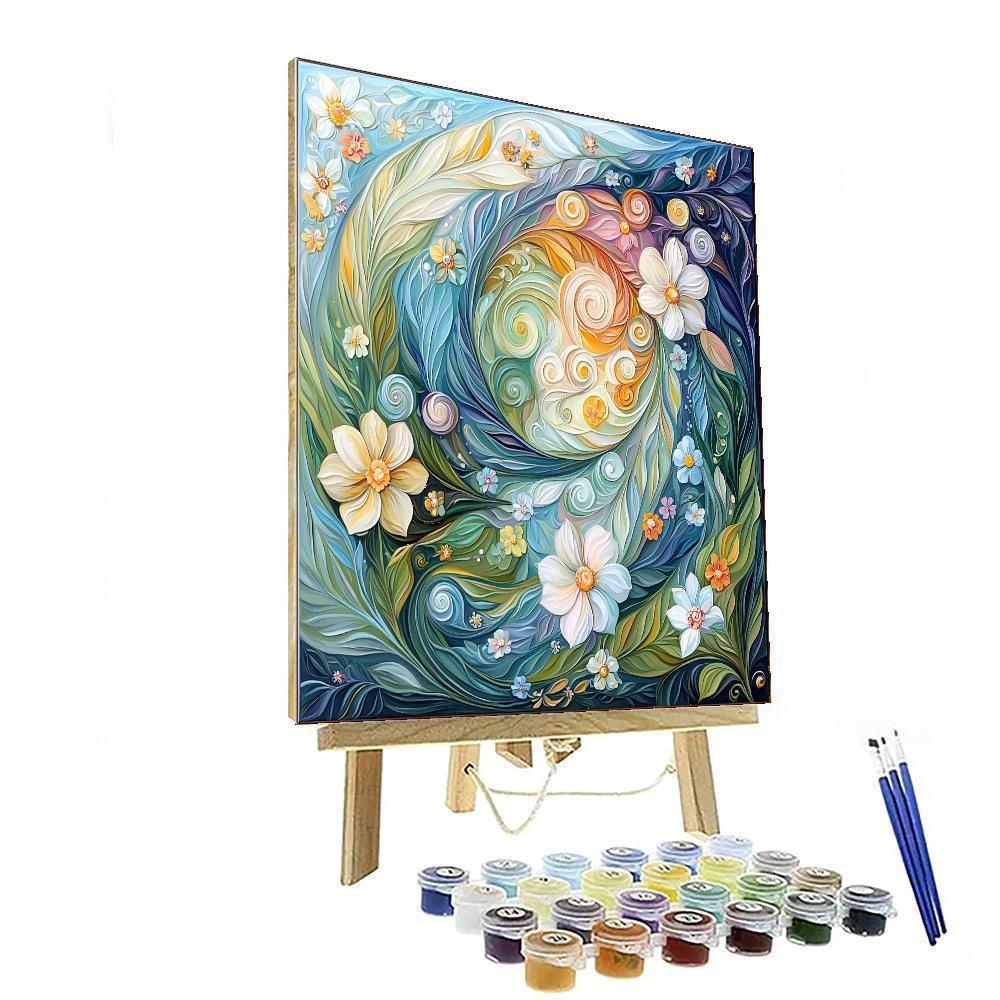 Alphonse Mucha Inspired Serenade Of Whirling Elements  Paint By Numbers Kits