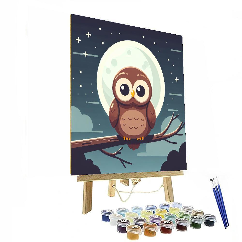 Moonlit Owl Number Painting