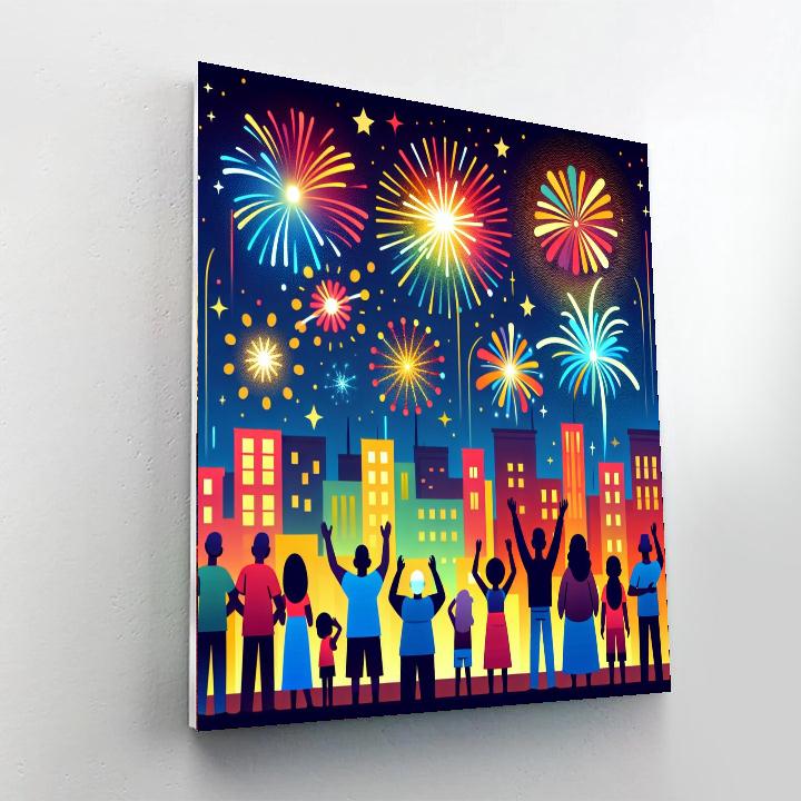 Fireworks Celebration Night DIY Paint By Numbers