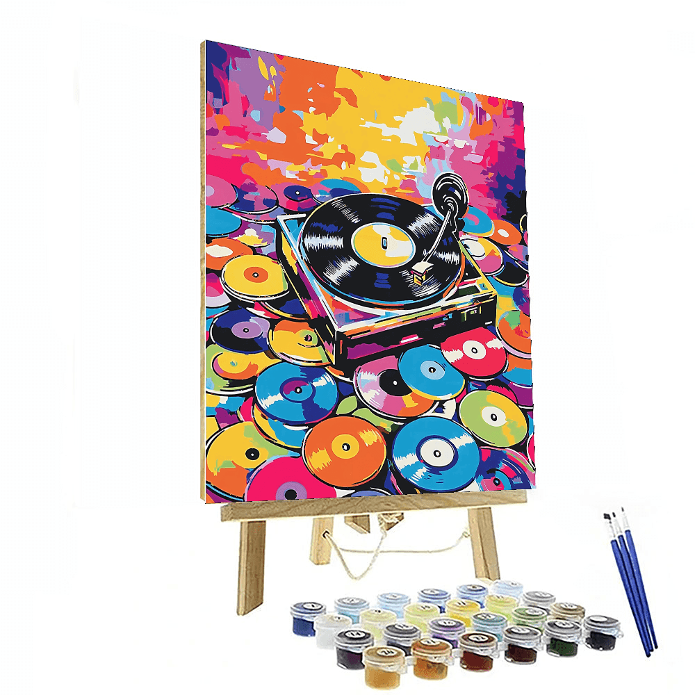 Andy Warhol Inspired Retro Record Player  Paint By Color