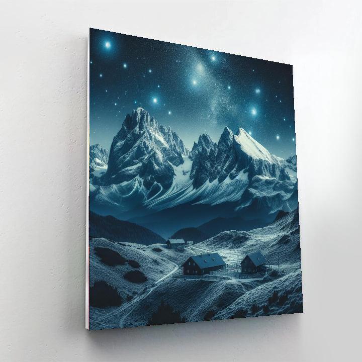Starlit Mountain Refuge Paint By Color