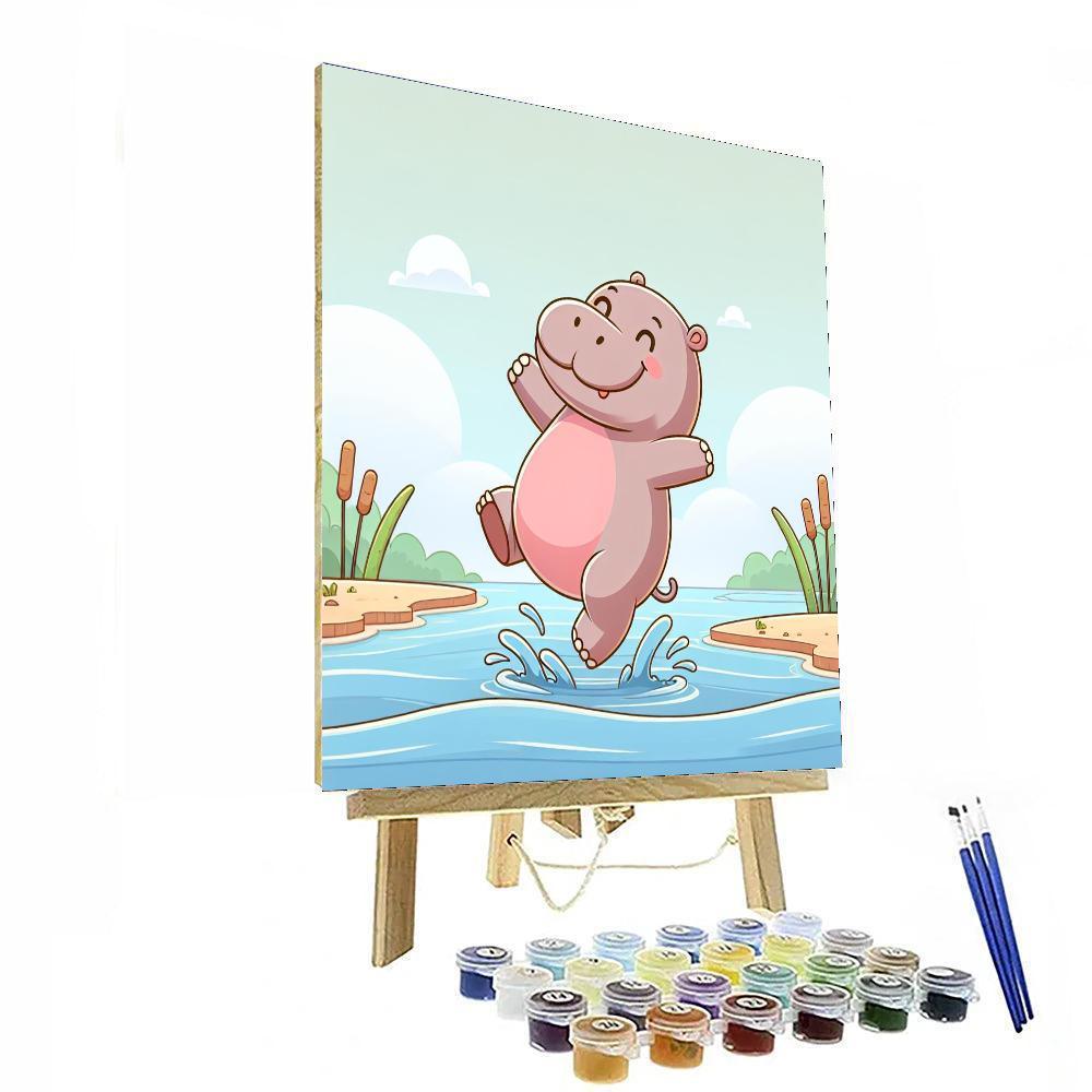 Happy Hippo's River Dance Paint By Numbers