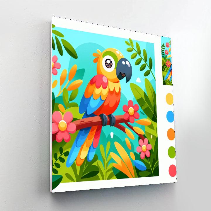 Fun-loving Parrot Number Painting