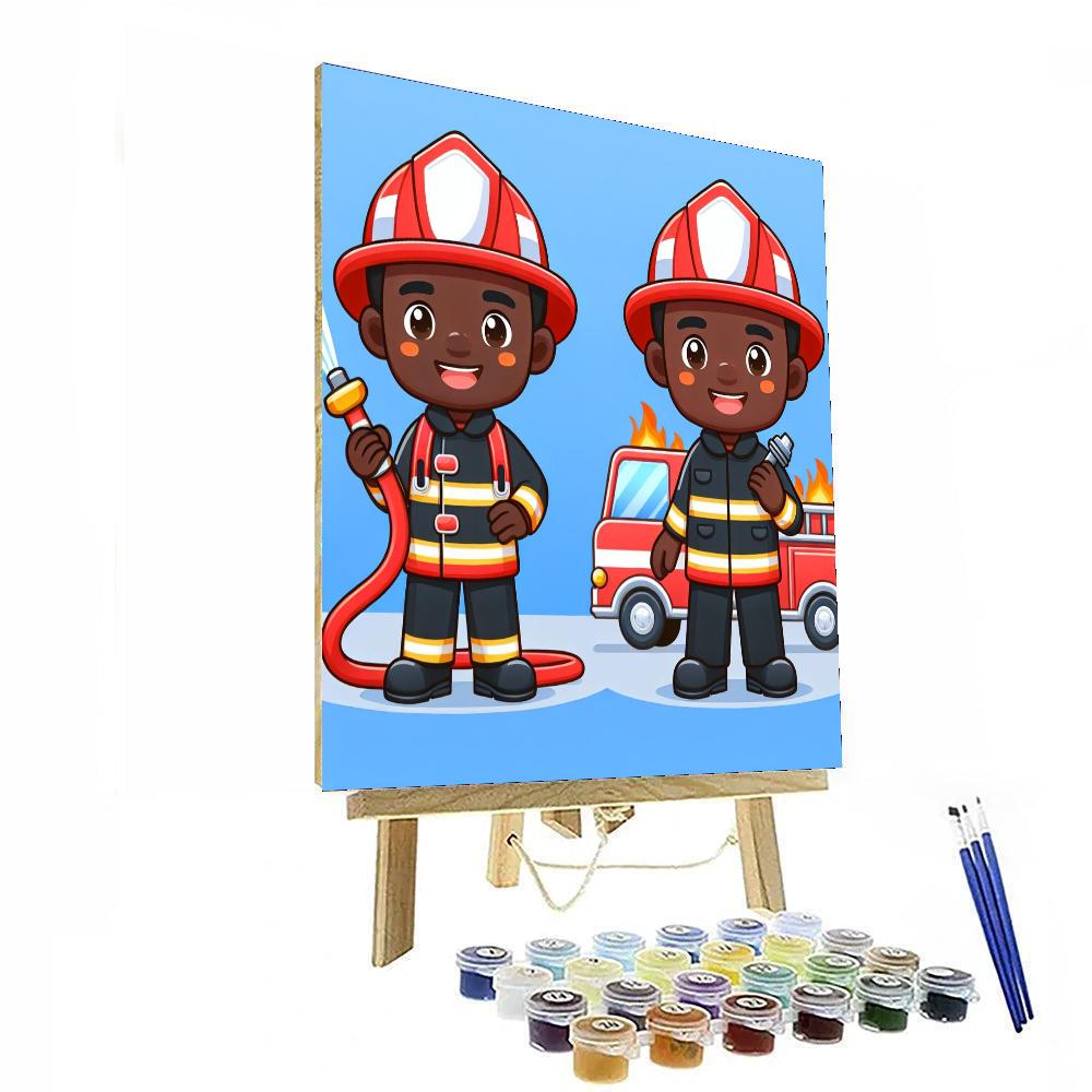 Fanciful Firefighter Painting Number Kit
