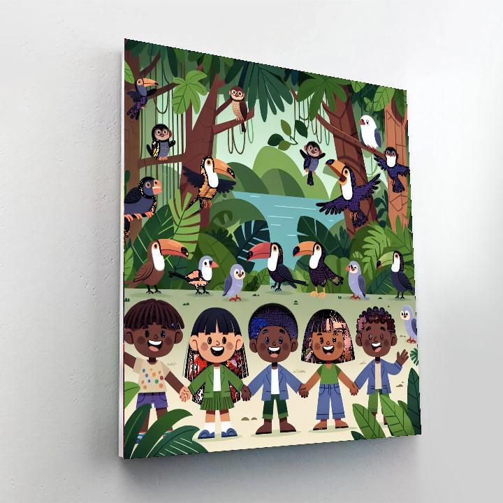 Rainforest Hide And Seek Paint By Numbers Art