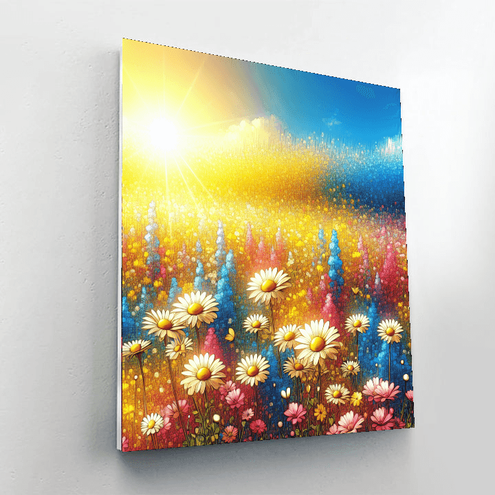 Sunny Field Of Daisies Painting By Numbers Kit