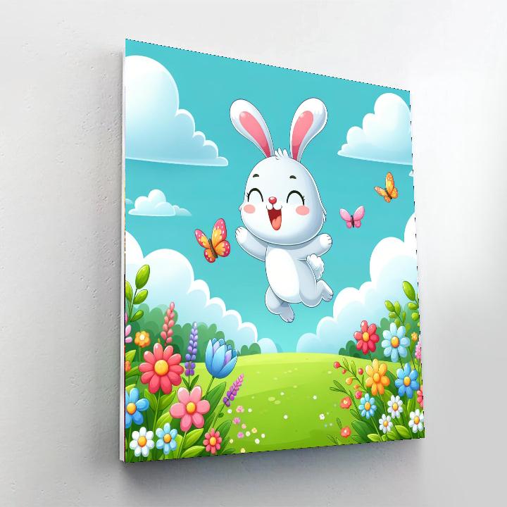 Joyful Bouncing Bunny Numbered Painting Kits