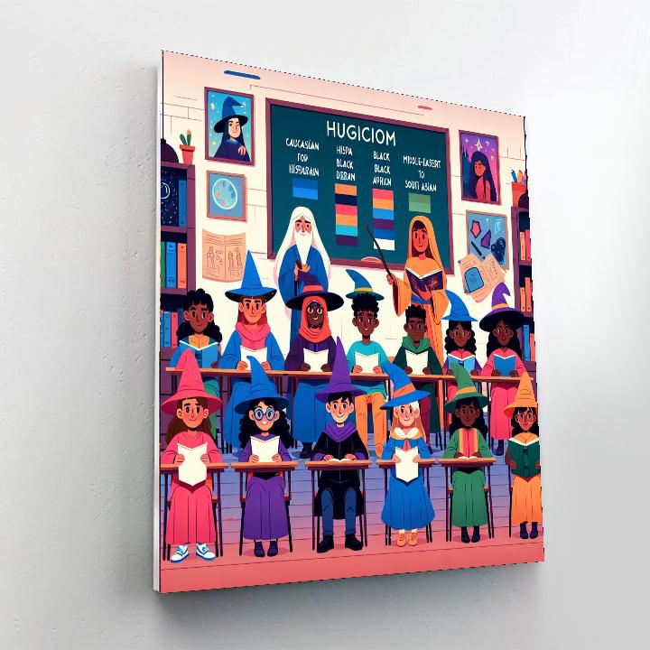 Wizards And Witches School Number Painting