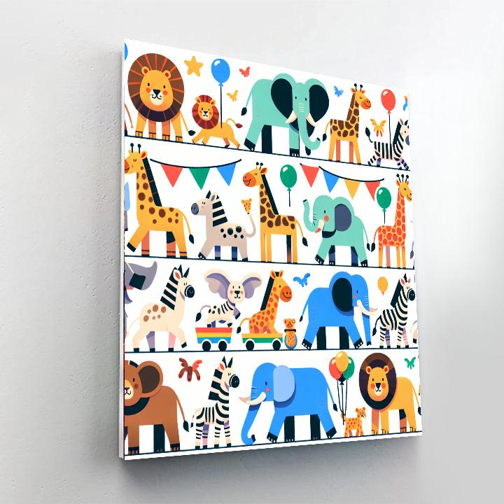 Lively Safari Parade Painting By Numbers Kit