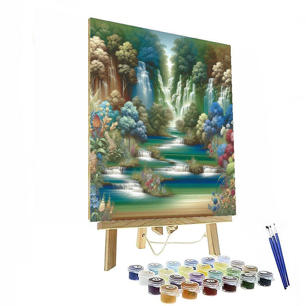 Cascading Waterfalls Retreat Paint By Numbers Kits