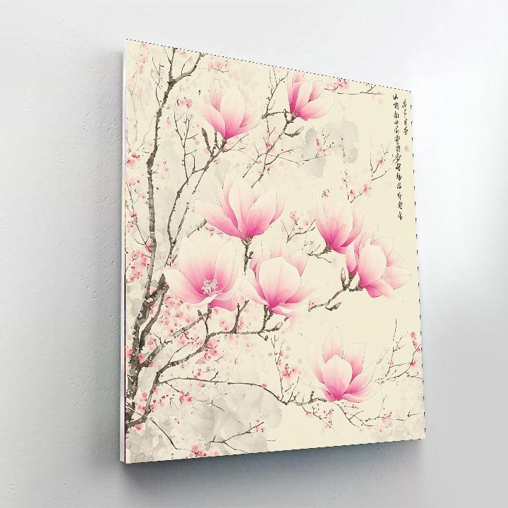 Zhao Mengfu Inspired Blossom In Ink  Painting By Numbers Kit