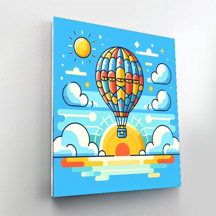 Vibrant Hot Air Balloon Paint By Numbers Art