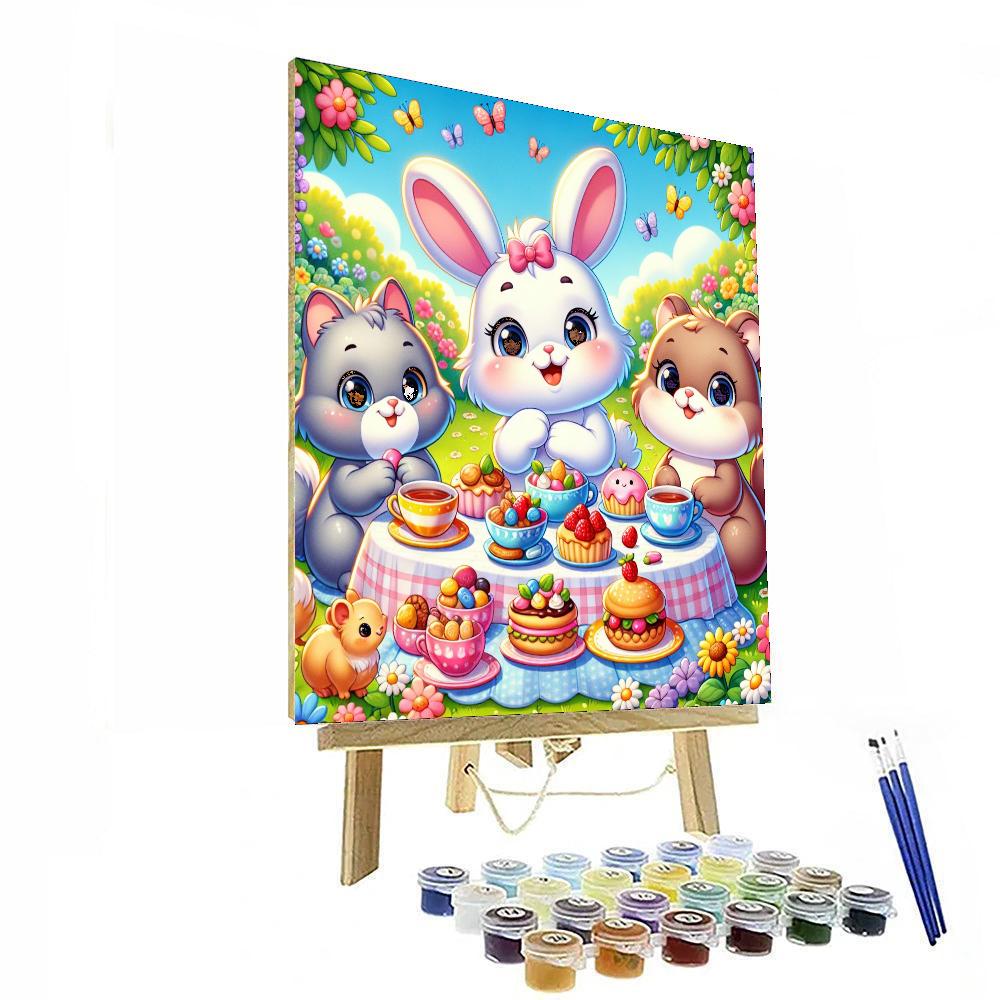 Cuddly Creatures Tea Party Paint By Number