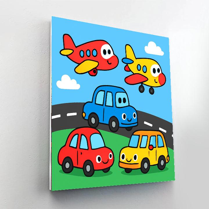 Transport Exploration Numbered Painting Kits