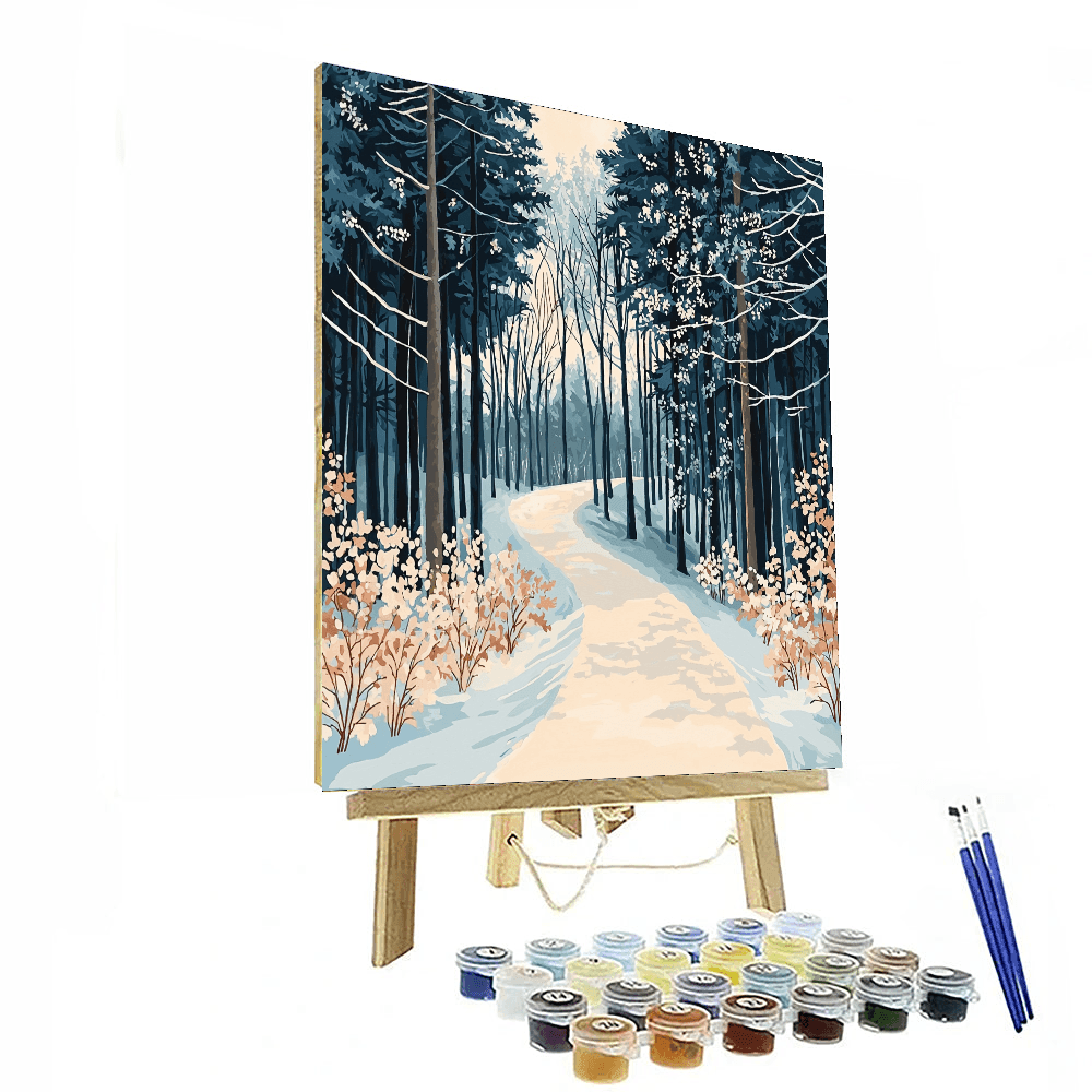 Caspar David Friedrich Inspired Winter Forest Trail  Paint By Color