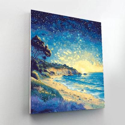 Georges Seurat Inspired Serenity Of Starry Shores  Numbered Painting Kits