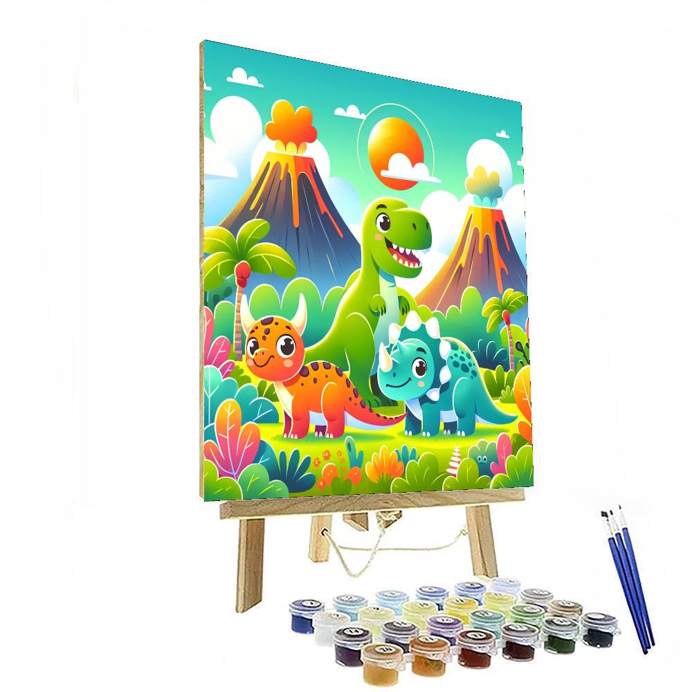 Fun Dinosaur Friends Paint By Numbers