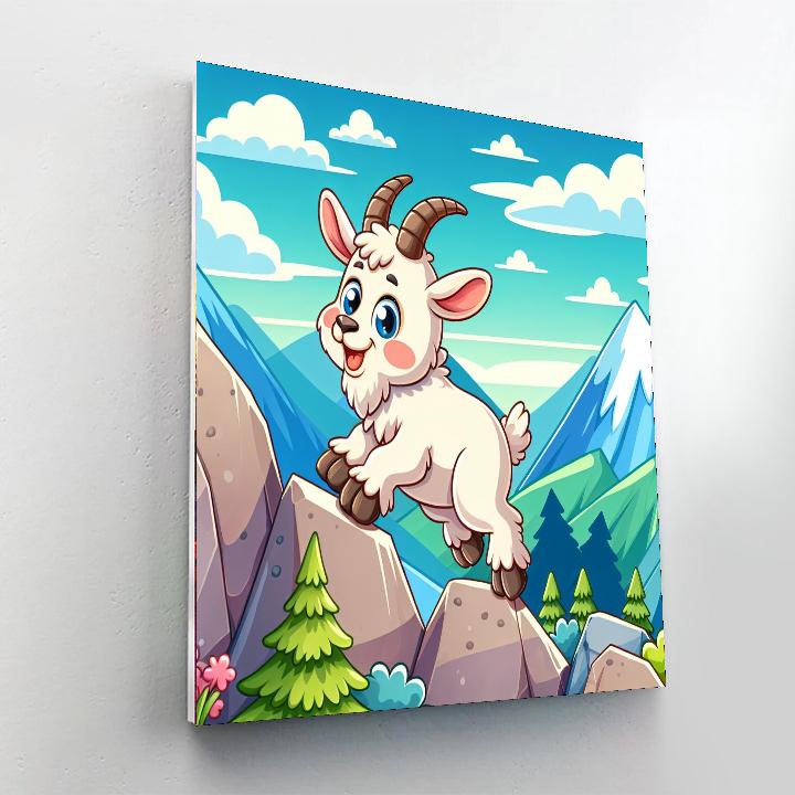 Happy Mountain Goat DIY Paint By Numbers