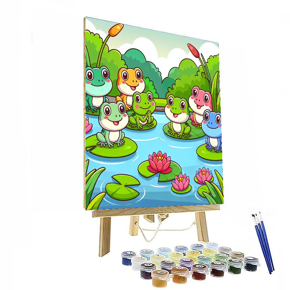 Friendly Fairytale Frogs Number Painting