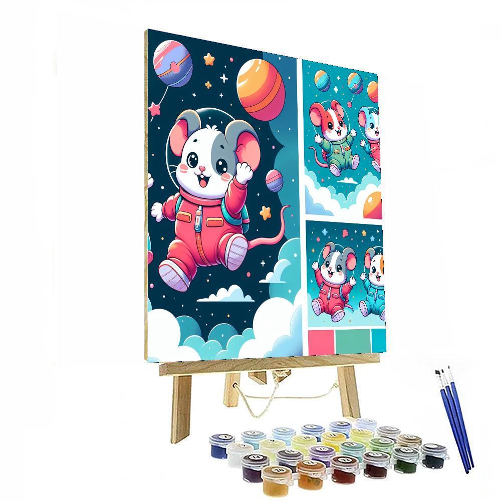 Merry Mice In Space Painting Number Kit
