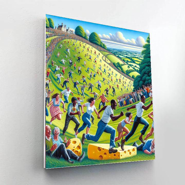 Cooper's Hill Cheese Rolling Festival - Gloucestershire, England Painting Number Kit