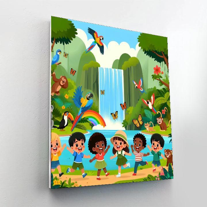 Colorful Rainforest Journey Painting Number Kit