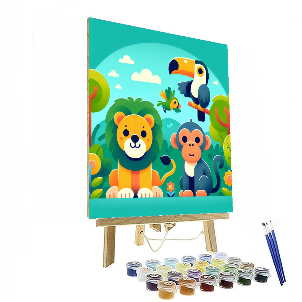 Exploring Jungle Animals Painting By Numbers Kit