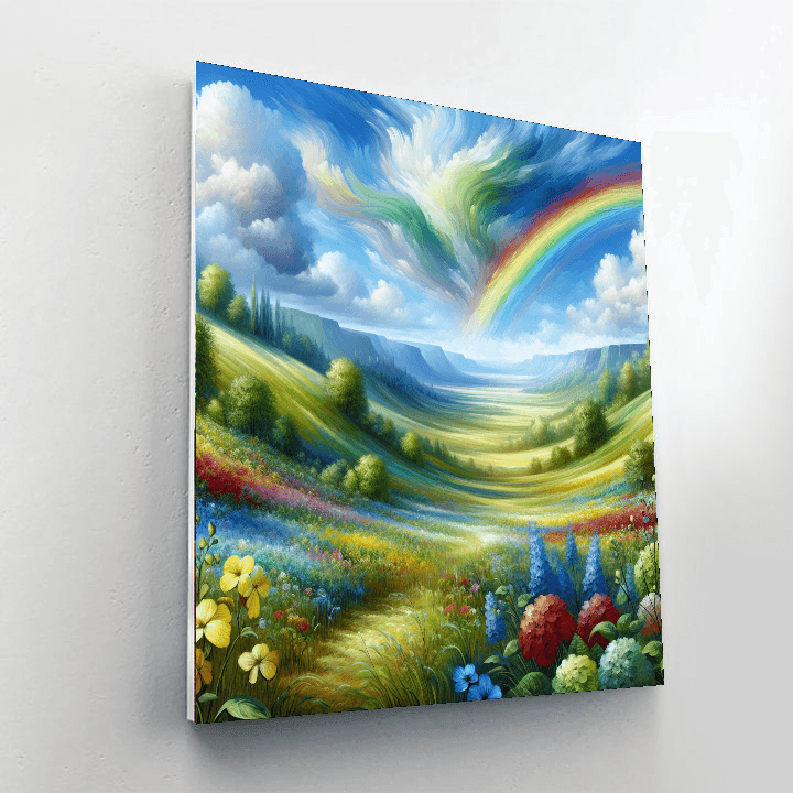 Vivid Rainbow Landscape Paint By Color