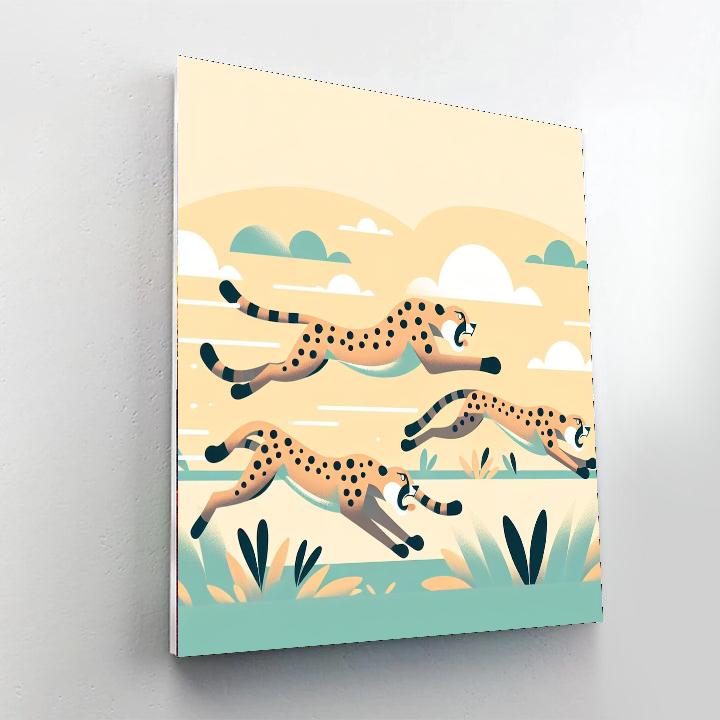 Charming Cheetahs Numbered Painting Kits