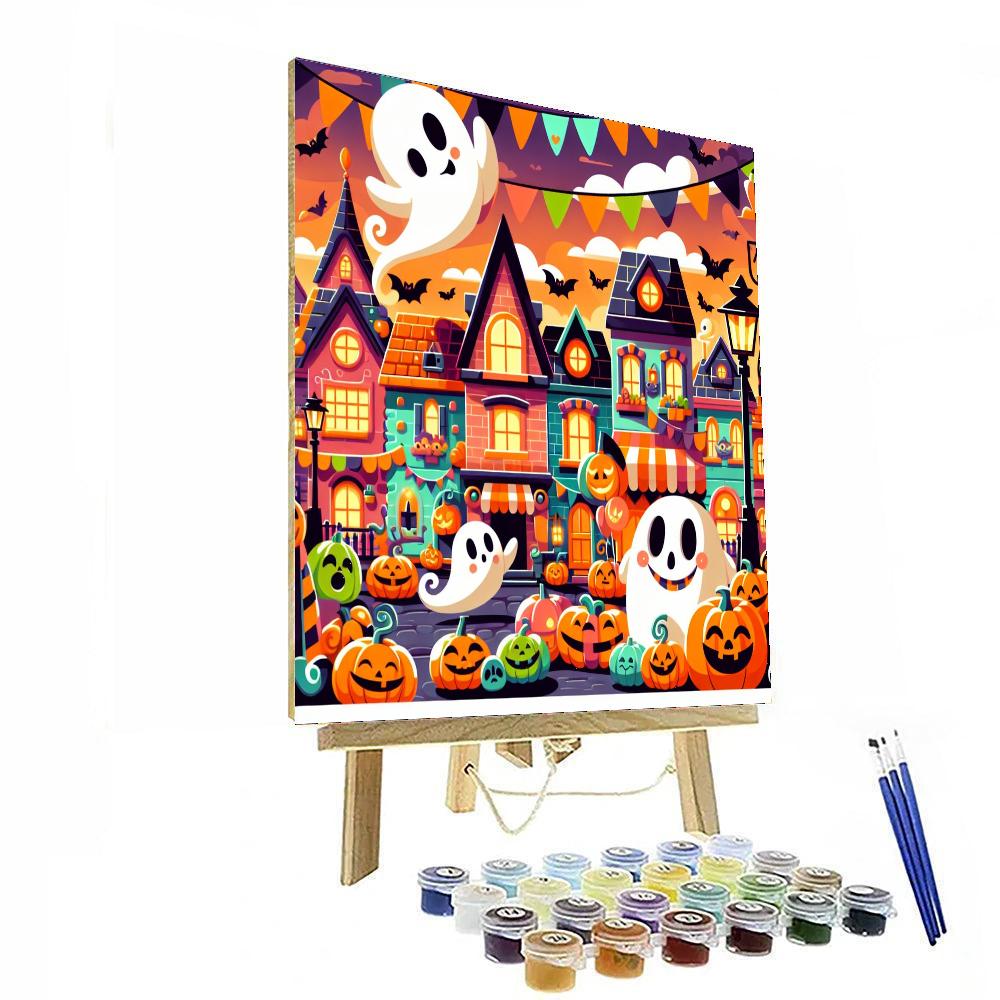 Spooky Halloween Town Number Painting