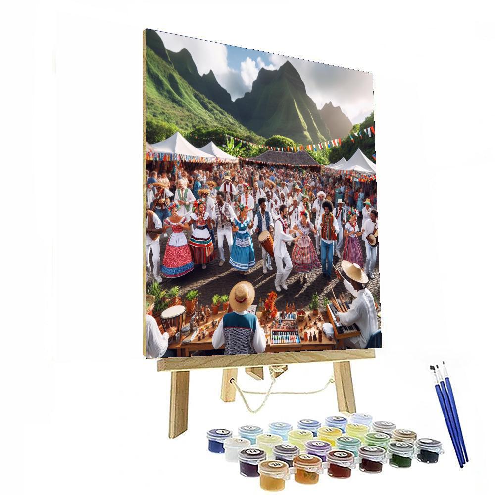 Folk Festival Of Cilaos Painting Number Kit