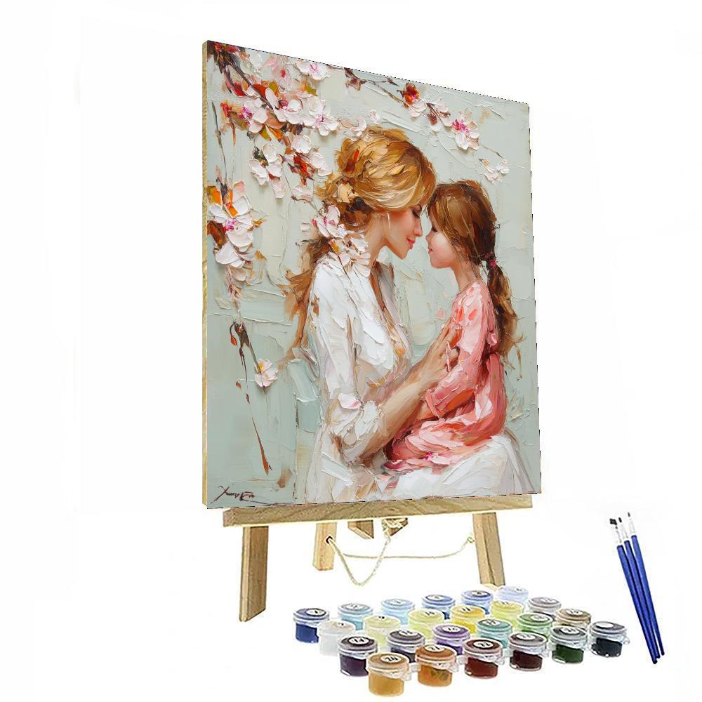 Cuddles Under The Cherry Blossoms Numbered Painting Kits