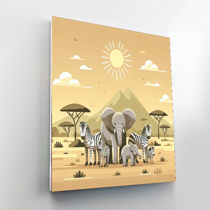 Sunlit Savanna Gathering Painting By Numbers Kit