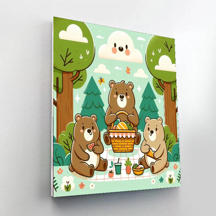 Playful Bears Number Painting