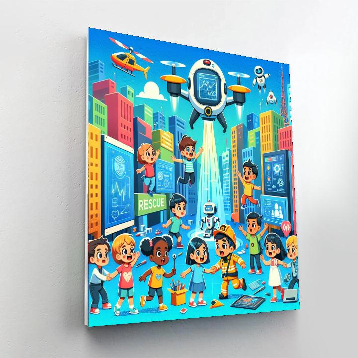 Robot City Rescue Painting Number Kit