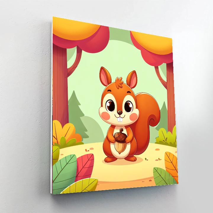 Happy Squirrel Harvest Paint By Number