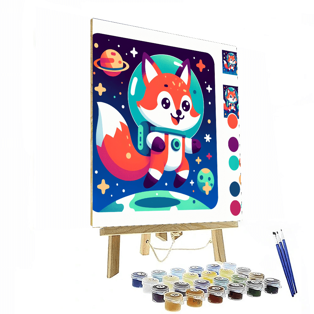 Space Explorer Fox Painting Number Kit