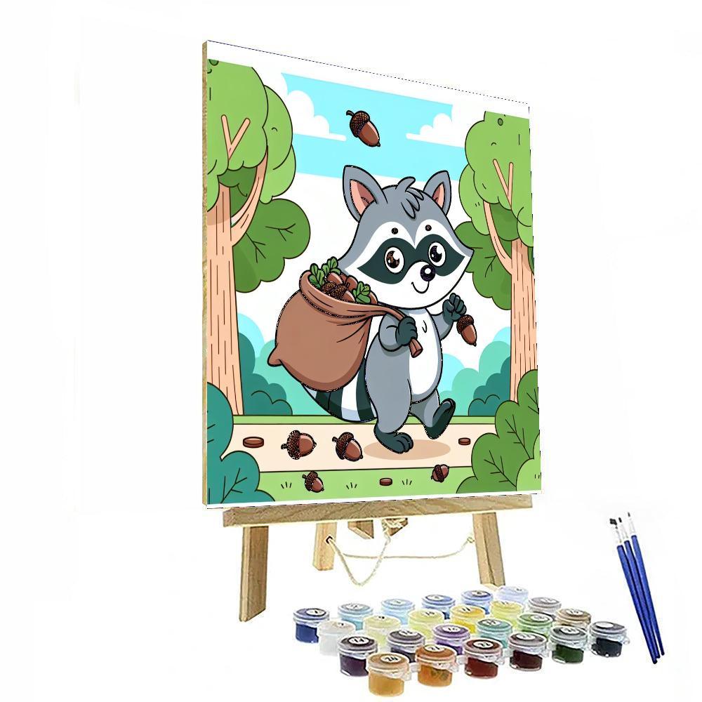 Clever Raccoon Heist Paint By Numbers
