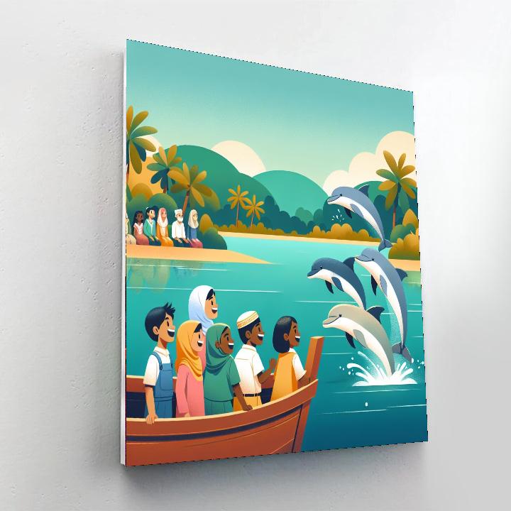 Dreamy Dolphin Lagoon Numbered Painting Kits