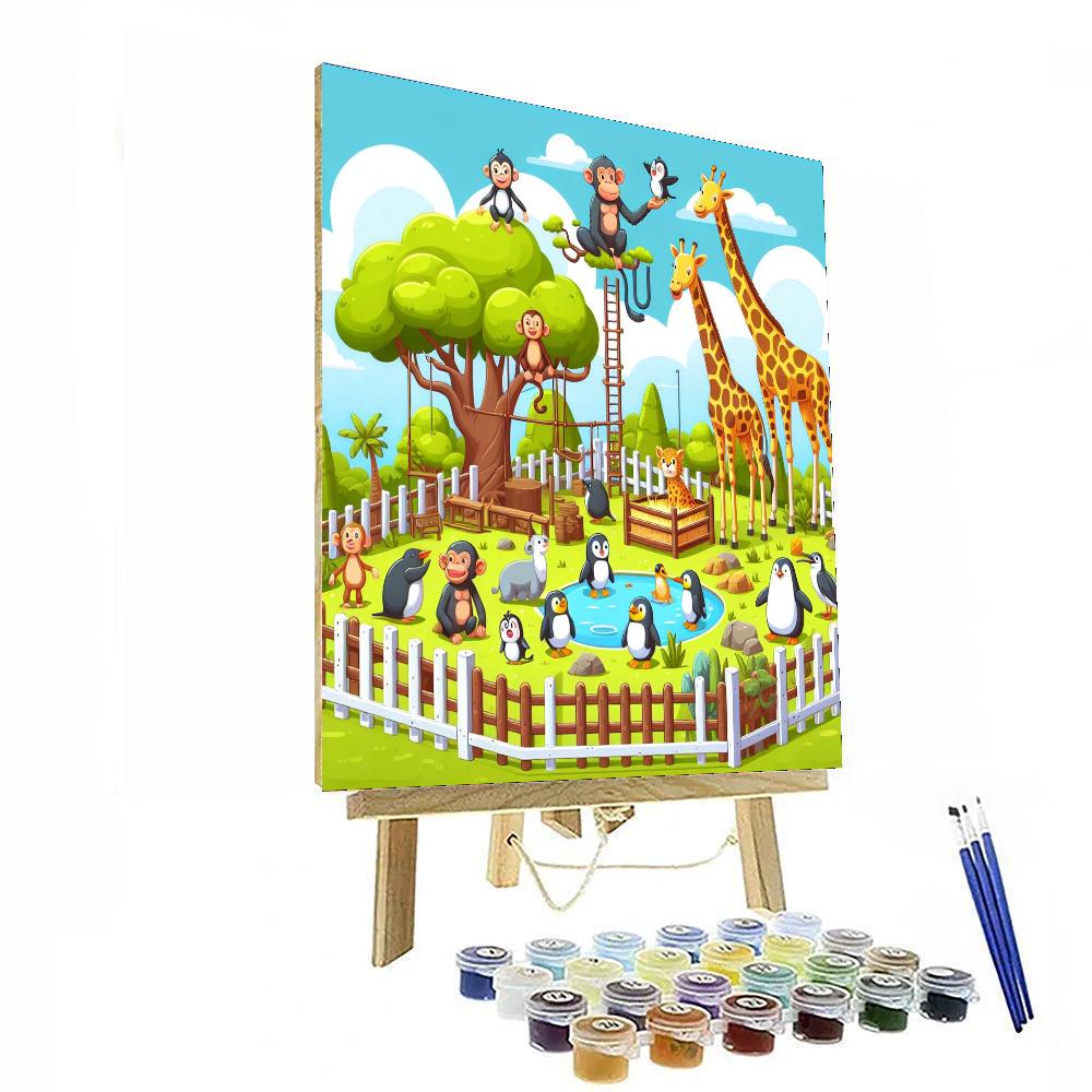 Zoo Keeper's Day Out Number Painting