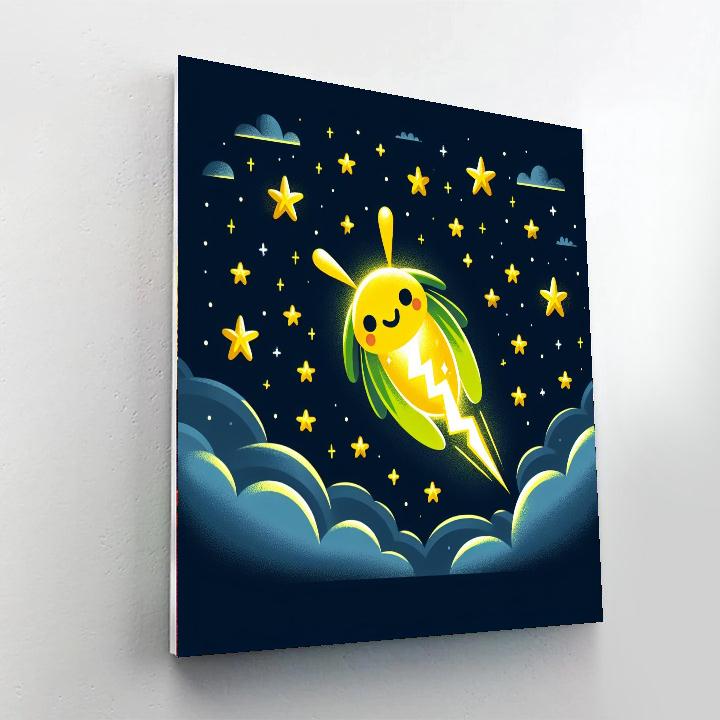 Lively Lightning Bug Number Painting