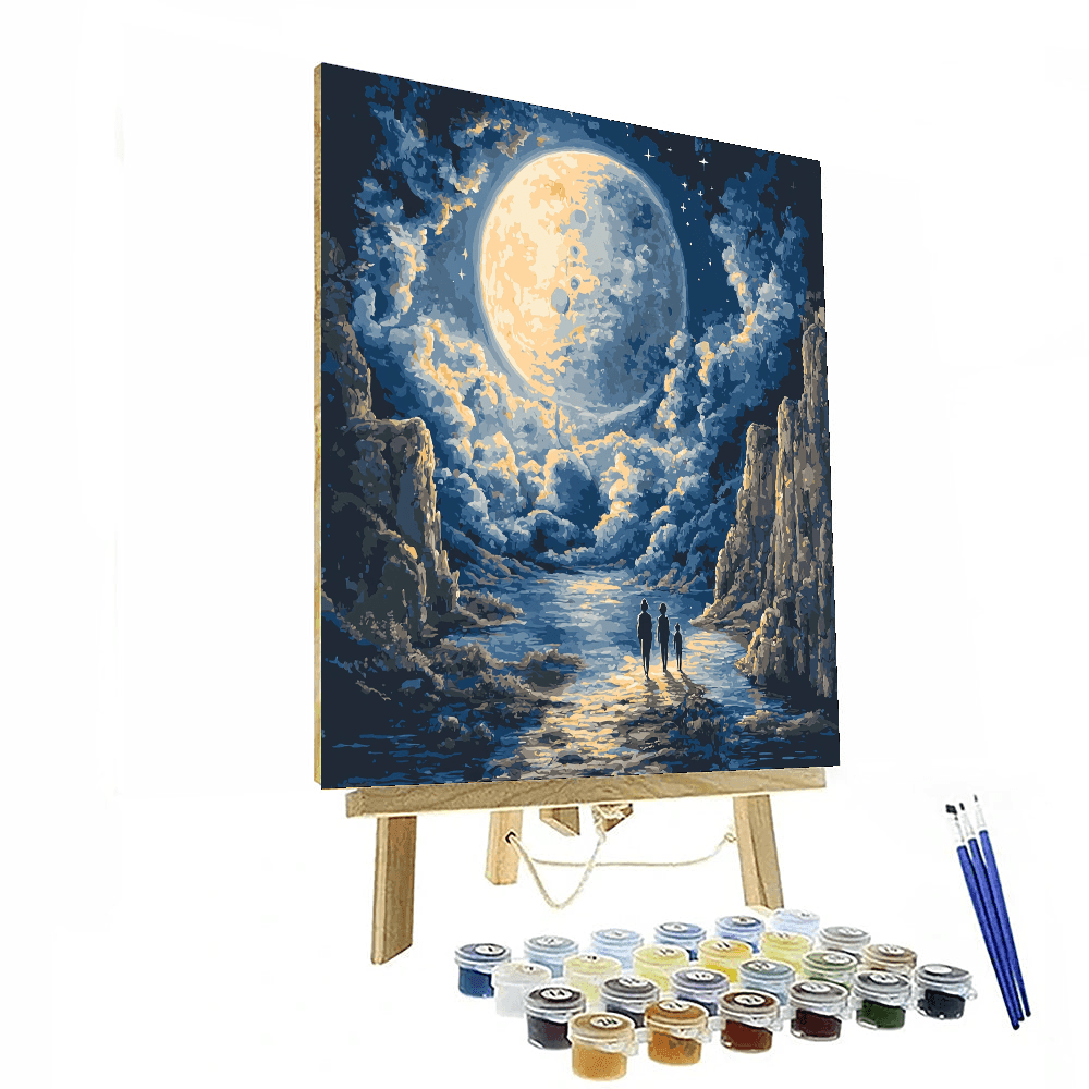 René Magritte Inspired Moonlit Mirage  Paint By Numbers
