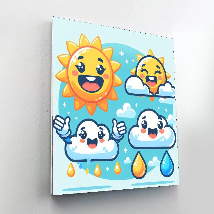 Charming Weather Friends Number Painting