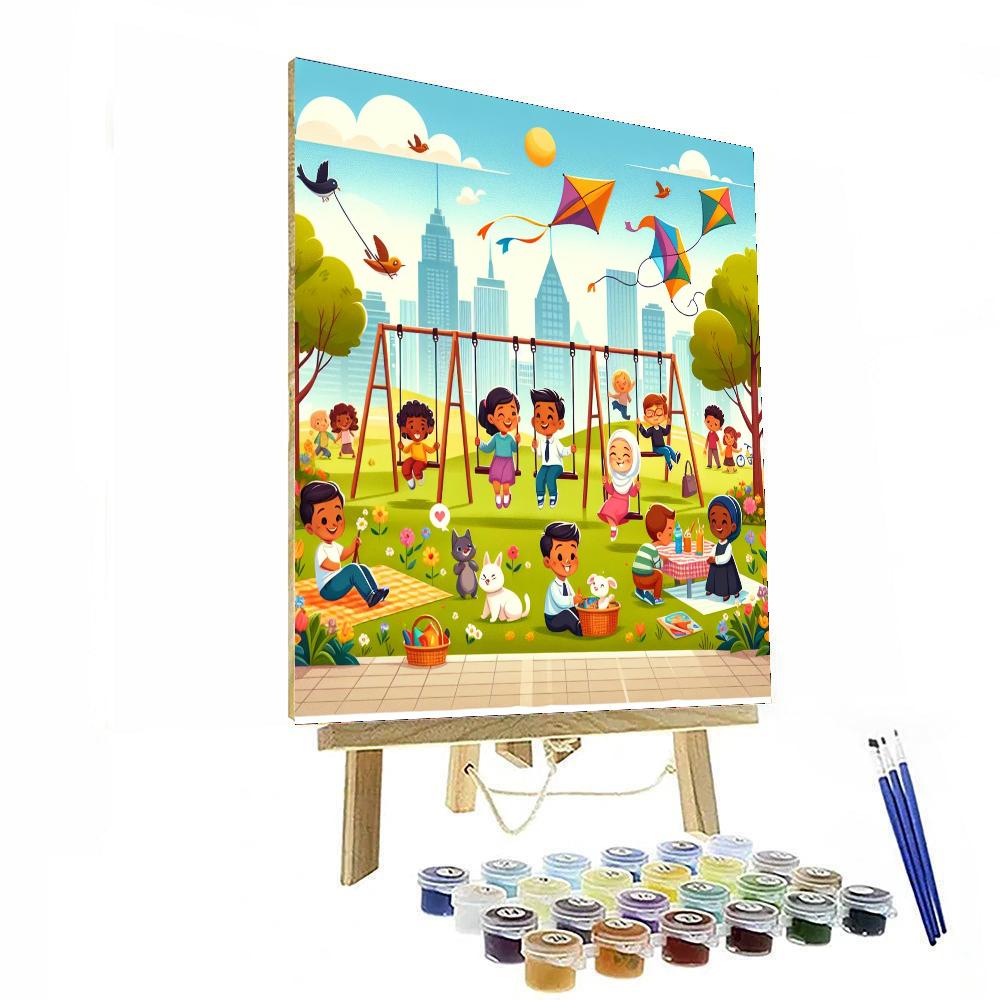 Joyful City Park Day Number Painting