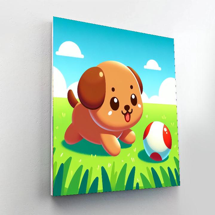 Puppy's Playful Adventure DIY Paint By Numbers